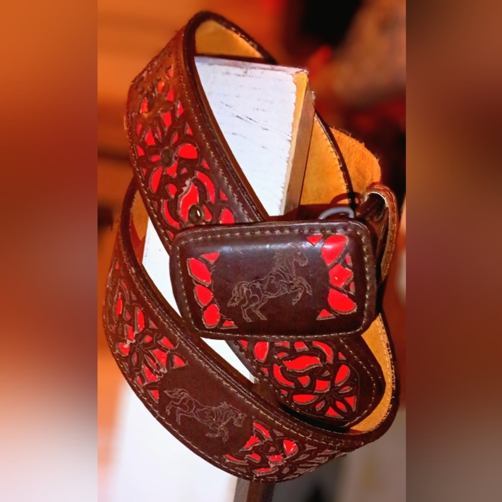 Echo Tan Leather Belt with Dark Edge Detailing